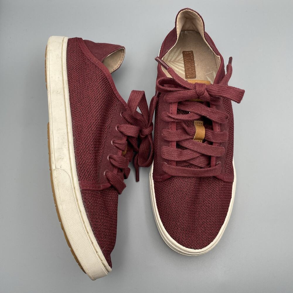 Olukai Shoes Women Size 7.5 Maroon Burgundy Knit Mesh Sneakers Coastal Pehuea Li